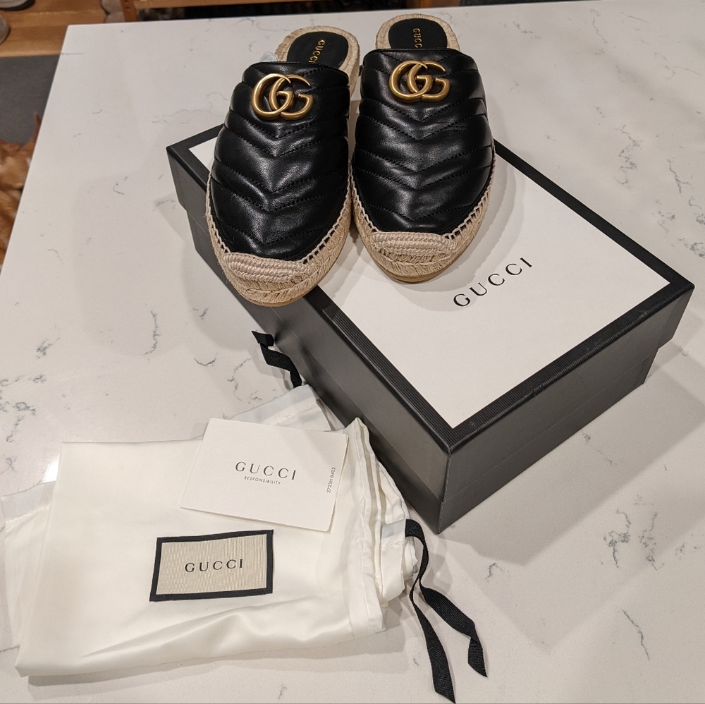 Gucci marmont espadrille slides size 40 NWT!!